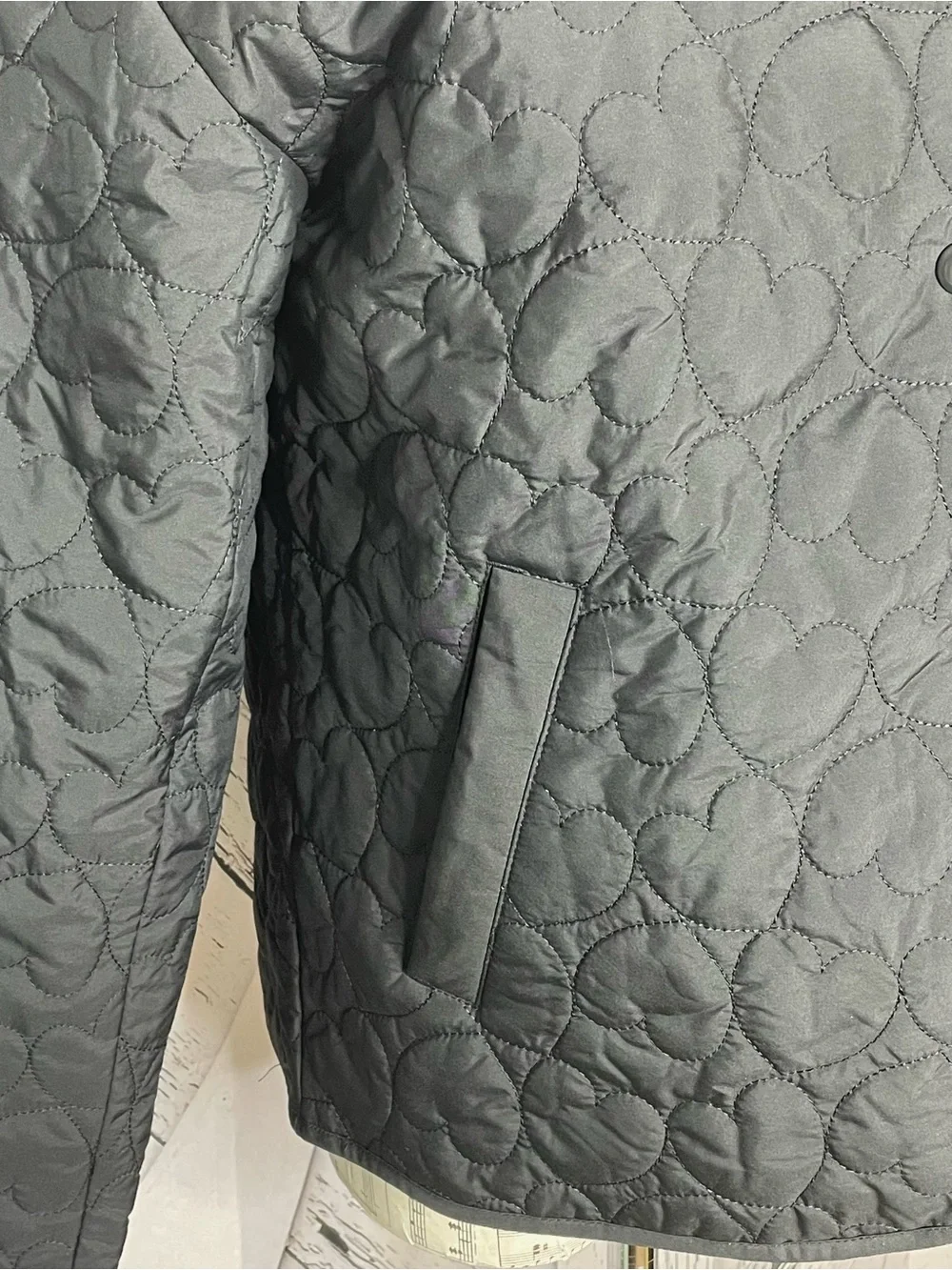J. Crew Quilted Heart Jacket Lightweight Black XS